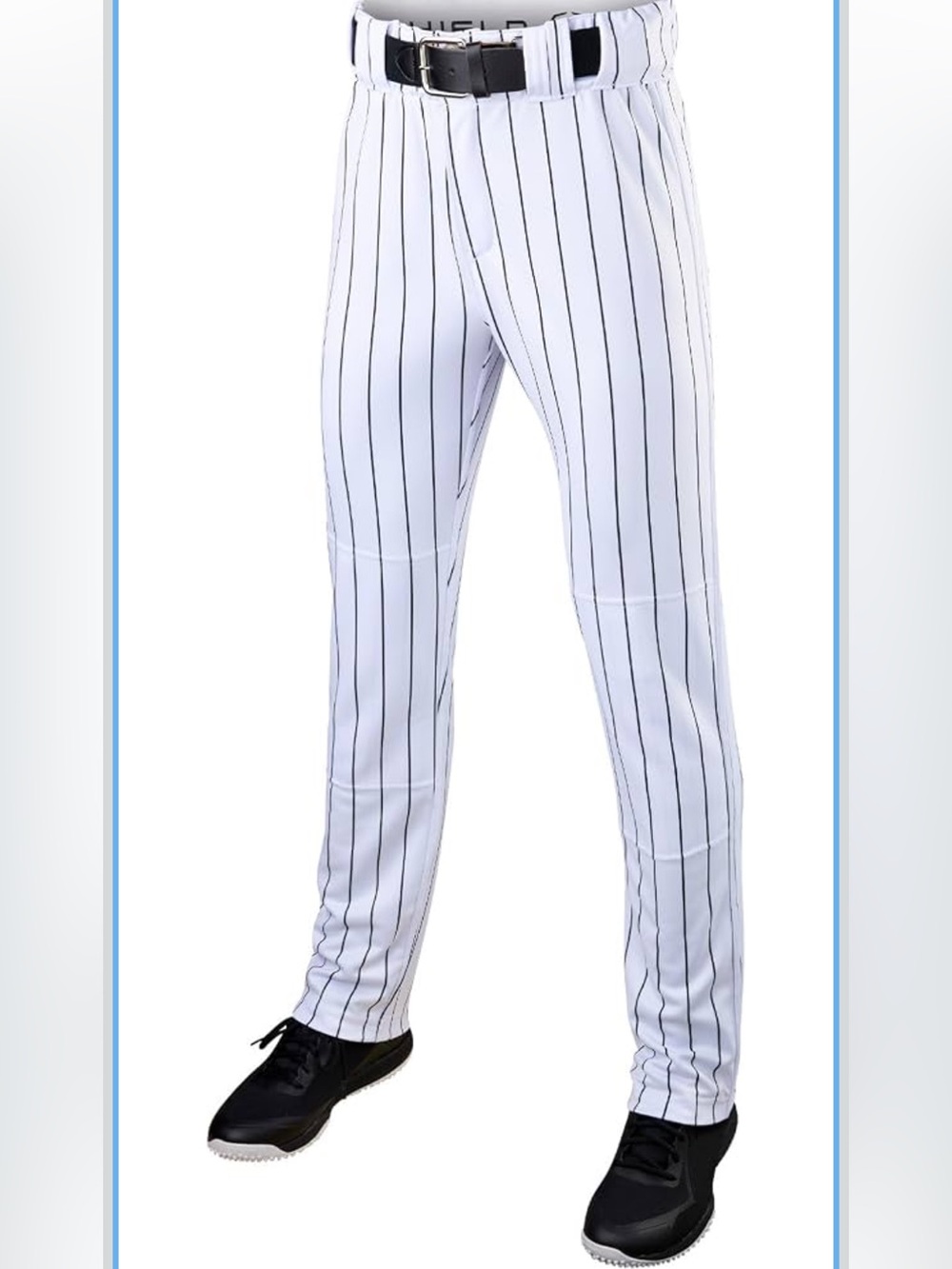 Youth Salute Pinstripe Open Bottom Pant 2.0- White/Black 2041/bb3-1